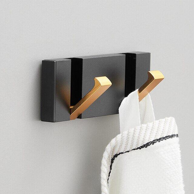 Towel Bars & Hooks - Folding Towel Hanger 2 Ways Wall Hook Coat Clothe Holder For Bathroom