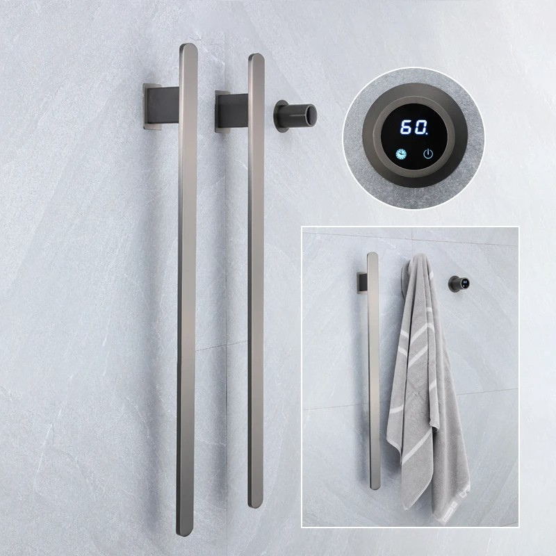 Gold Heated Towel Rail 220V Wall Mounted Smart Bathroom Warmer Modern Dubai