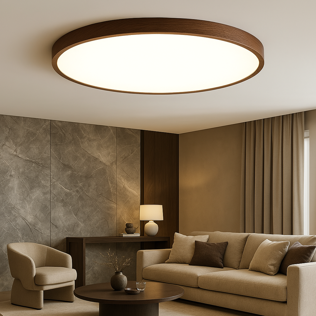 Plafonnier Bois Foncé Ambiance Chaleureuse Design Intemporel