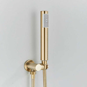 Hand Shower Head Handheld Shower Head Wall Mounted Faucet Accessory-Shower Faucet-Index Bath-Brushed Gold Y-Index Bath