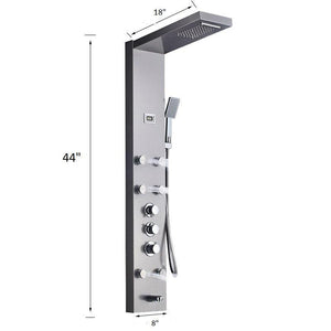 Index Bath Stainless Steel Shower Panel And Jet Rain Shower With Thermostatic Mixer Faucet-Shower System-Index Bath