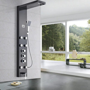 Index Bath Stainless Steel Shower Panel And Jet Rain Shower With Thermostatic Mixer Faucet-Shower System-Index Bath