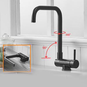 Kitchen Rotating Faucet Folding Down Kitchen Mixer Single Handle Tap-Kitchen Faucet-Index Bath