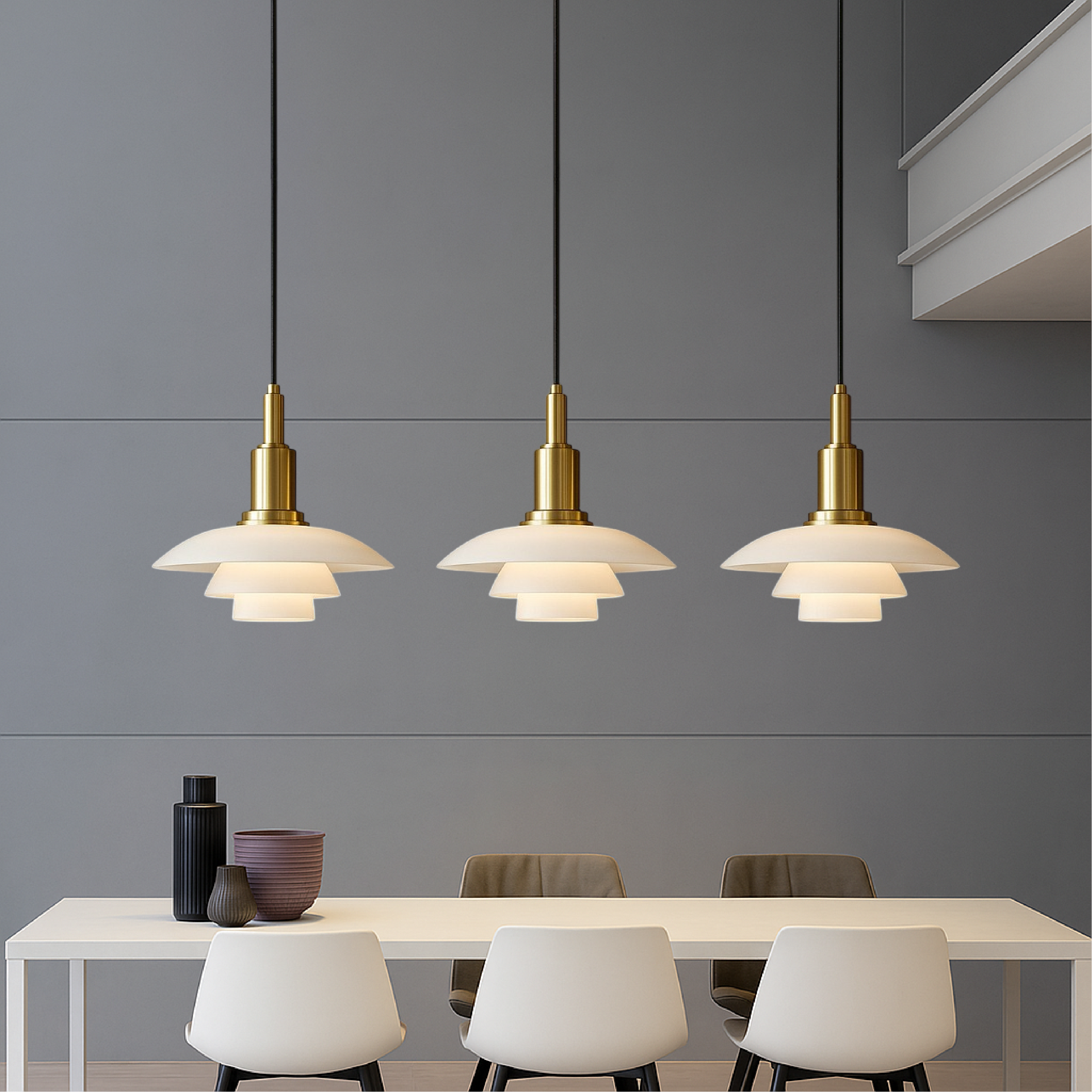 Suspension design scandinave pour salle à manger lumière chaude