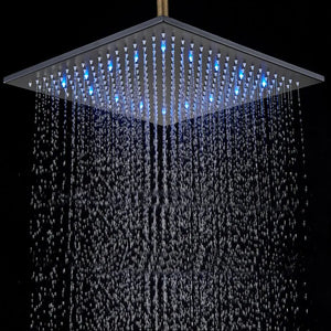 LED Rainfall Shower Head LED Top Over Sprayer Heads Rainfall Shower-Rain Shower Heads-Index Bath-Black Head 10-Index Bath