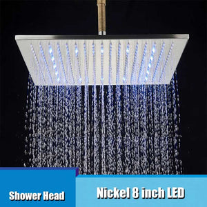 LED Rainfall Shower Head LED Top Over Sprayer Heads Rainfall Shower-Rain Shower Heads-Index Bath-Nickel Head 8-Index Bath