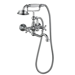 Tuqiu Brushed Gold Bathroom Bathtub Faucet + Handheld Shower Set Gold Luxury BathTub Mixer Taps Wall Mounted Brass-Index Bath-chrome-Index Bath