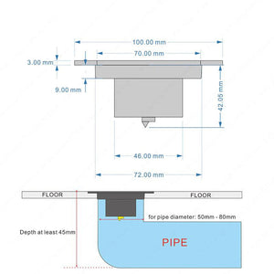 Bath Drains - Pop Up 4" Brass Floor Drain Bath Drains Push Down Drains In Black Or Chrome