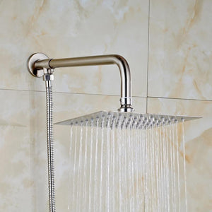 Rain Shower Heads - Rainfall Style Shower Head With Shower Arm And Shower Hose