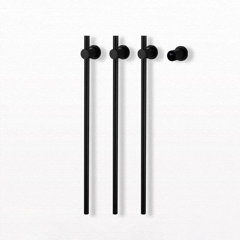 Bathroom Black Electric Towel Rack Hidden Wire Bath Towel Rail Smart Touch Control Towel Warmer Stainless Steels Bathrobe Dryer