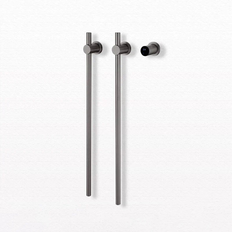 Bathroom Black Electric Towel Rack Hidden Wire Bath Towel Rail Smart Touch Control Towel Warmer Stainless Steels Bathrobe Dryer