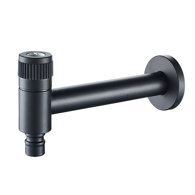Basin Faucet - Stainless Steel Black Faucets Lengthen Outdoor Garden Faucet