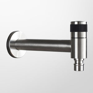 Basin Faucet - Stainless Steel Black Faucets Lengthen Outdoor Garden Faucet