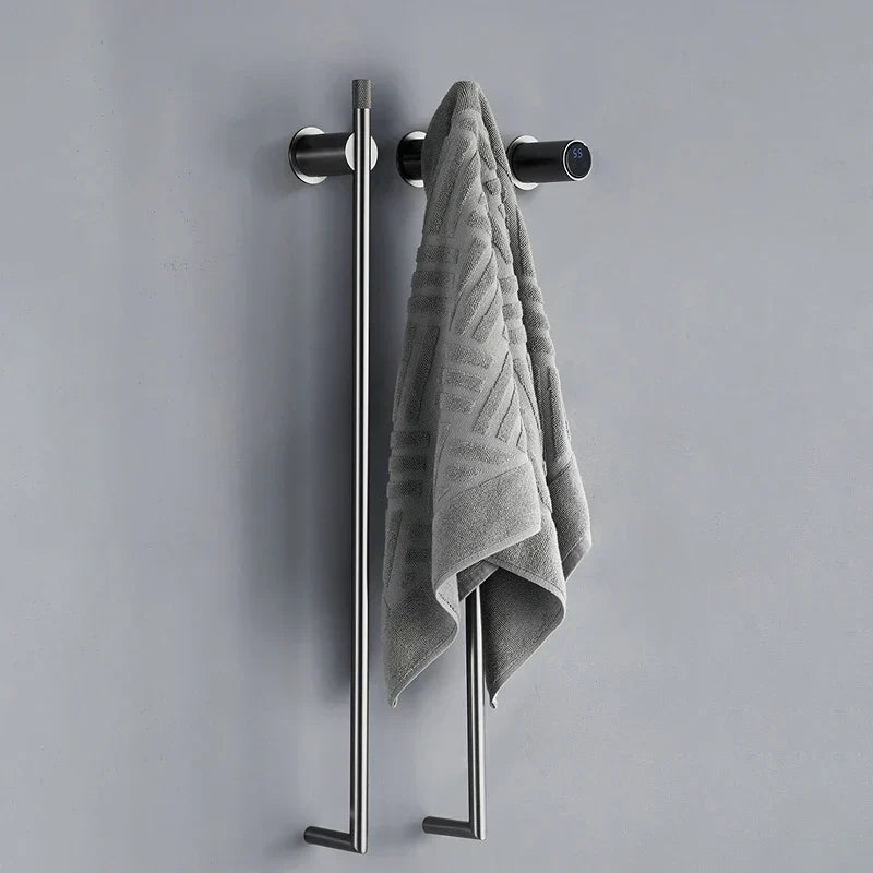 Bathroom Electric Bath Towel Rack Smart Temperature Time Control Towel Warmer Hidden Wires Heated Towel Rail