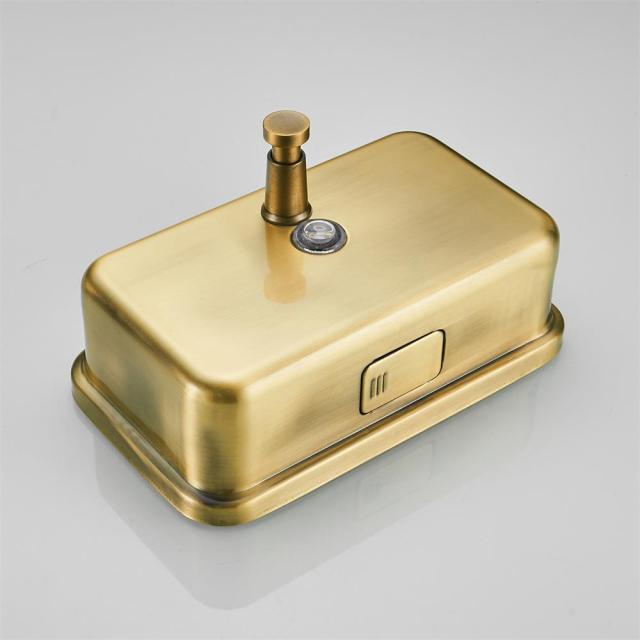 Liquid Soap Dispensers - Stainless Steel Wall-mounted Golden Manual Liquid Soap Dispenser Shampoo