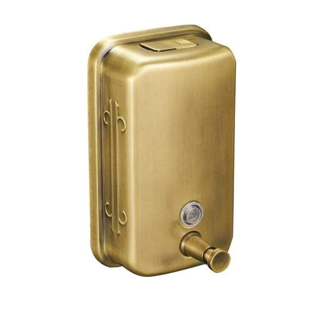 Liquid Soap Dispensers - Stainless Steel Wall-mounted Golden Manual Liquid Soap Dispenser Shampoo