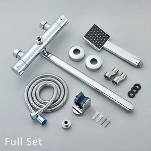 Wall Mounted Bath Faucet Long Spout Bathtub Mixer Faucet With Handheld-Shower Faucet-Index Bath-long spout full set-Index Bath
