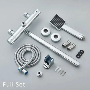Wall Mounted Bath Faucet Long Spout Bathtub Mixer Faucet With Handheld-Shower Faucet-Index Bath-long spout full set-Index Bath