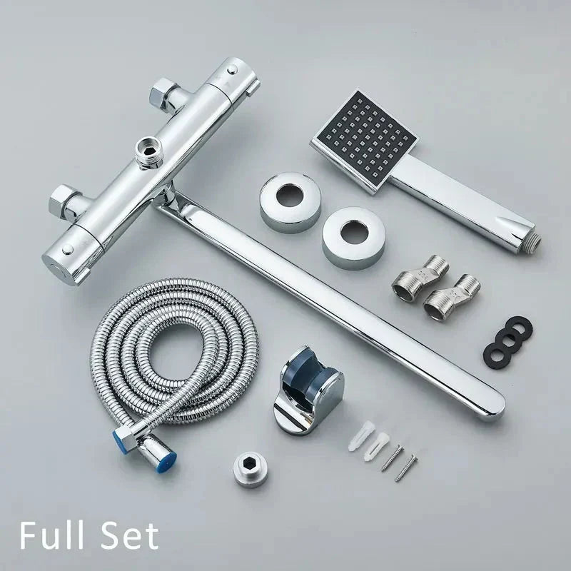 Wall Mounted Bath Faucet Long Spout Bathtub Mixer Faucet With Handheld-Shower Faucet-Index Bath-long spout full set-Index Bath