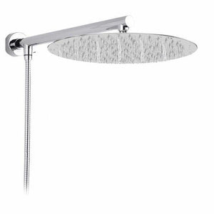 Rain Shower Heads - Wall Mounted Rainfall Ultrathin Showerhead With Shower Arm And Hose