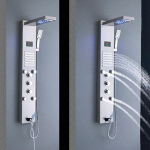 Waterfall Shower Panel Faucet LED Light Body Massage Jets-Shower Faucet-Index Bath